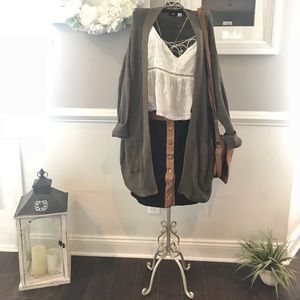 Oversized Urban Outfitters BDG Olive Cardigan